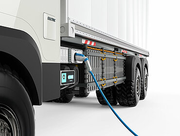 Elektro-LKW an der Ladestation